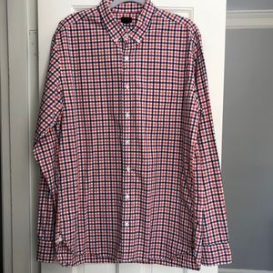 J Crew XL Tall Blue and Orange Button Down